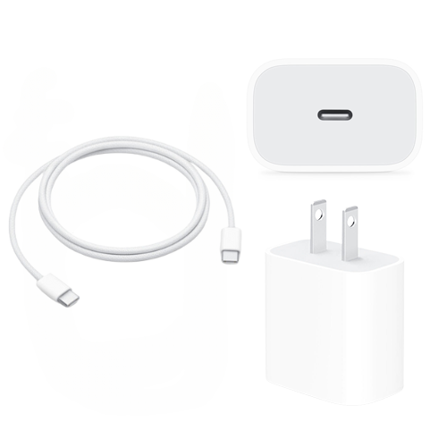 3FT USB-C Fast Charger Bundle - USB-C to USB-C Cable + USB-C 20W Adapt